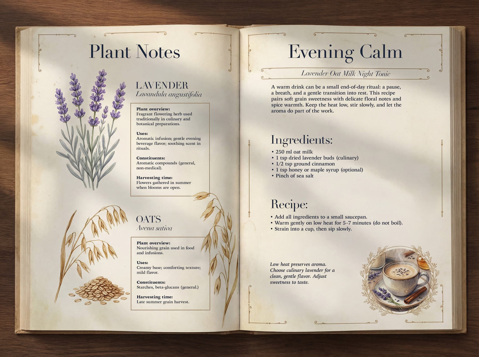 Plant Notes — Lavender and Oats with Lavender Oat Milk Night Tonic recipe